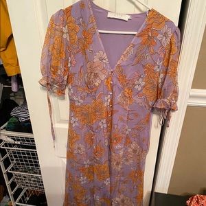 Astr float dress purple and orange floral